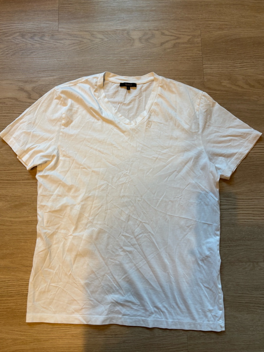 Quince Women’s Medium Short Sleeve V Neck T Shirt White